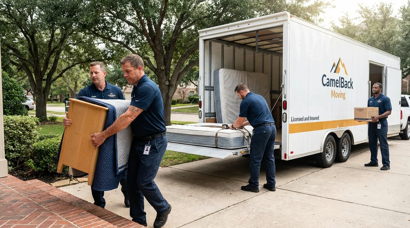 Crew loading residential truck for cross-state move from Chelan, WA