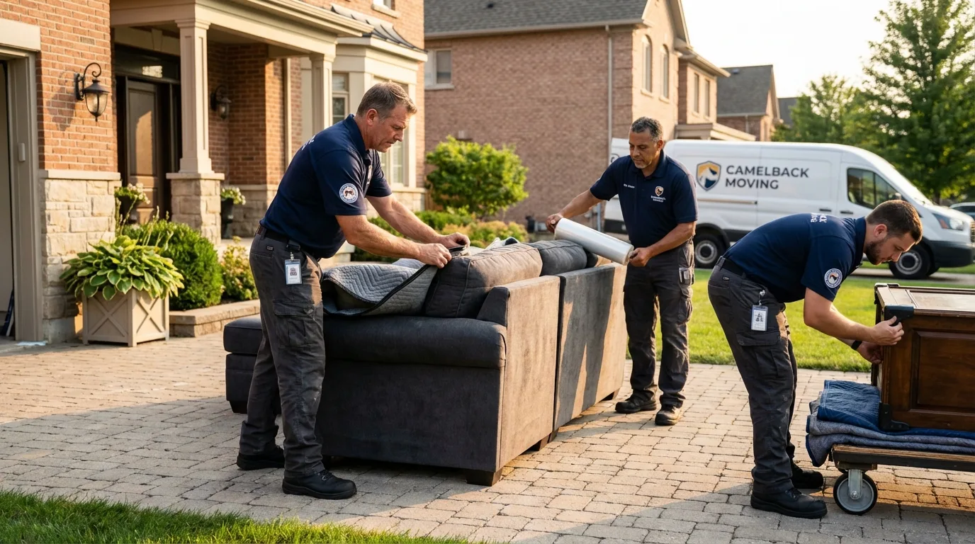 Large estate moving crew wrapping furniture in Chelan, WA